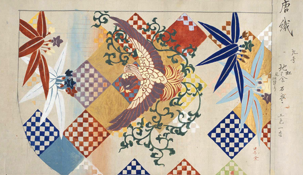 狩野芳崖《加州家蔵能装束模様》　1887（明治20）年　東京藝術大学蔵